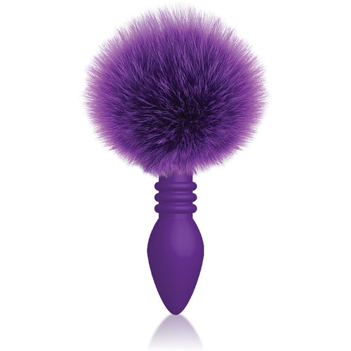 The 9's Cottontails Ribbed Butt Plug with Bunny Tail Tails