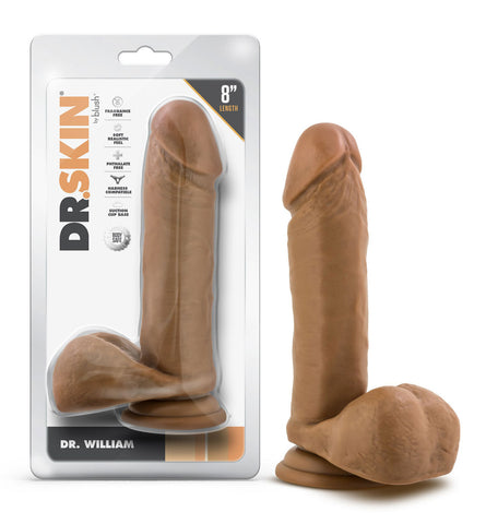 Dr William 8 Inch Tan Dildo With Balls for Adult Intimacy Dongs Realistic