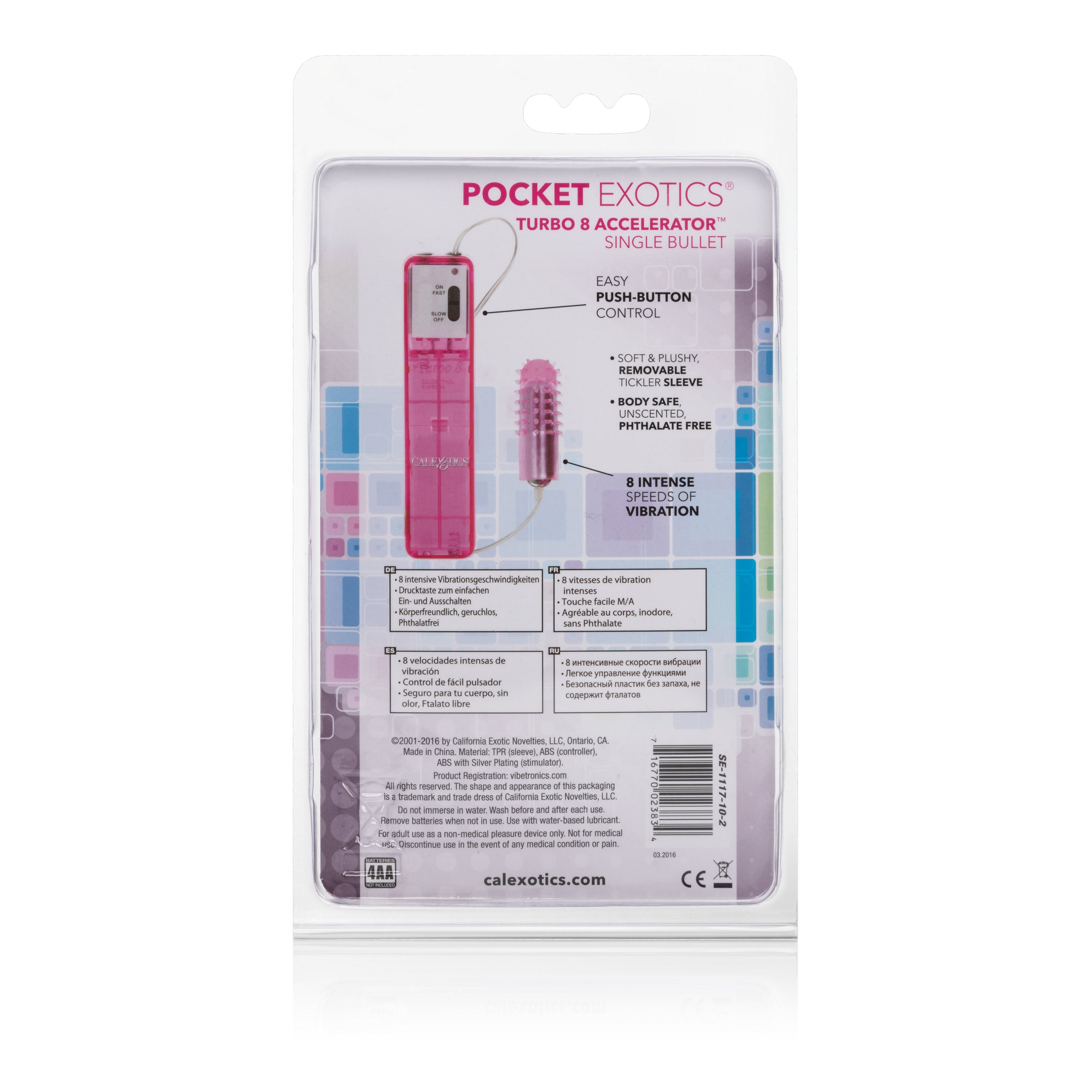 Turbo 8 Accelerator Bullet Vibrator With 8 Intense Speeds Pink BULLETS & EGGS