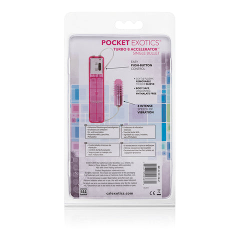 Turbo 8 Accelerator Bullet Vibrator With 8 Intense Speeds Pink BULLETS & EGGS