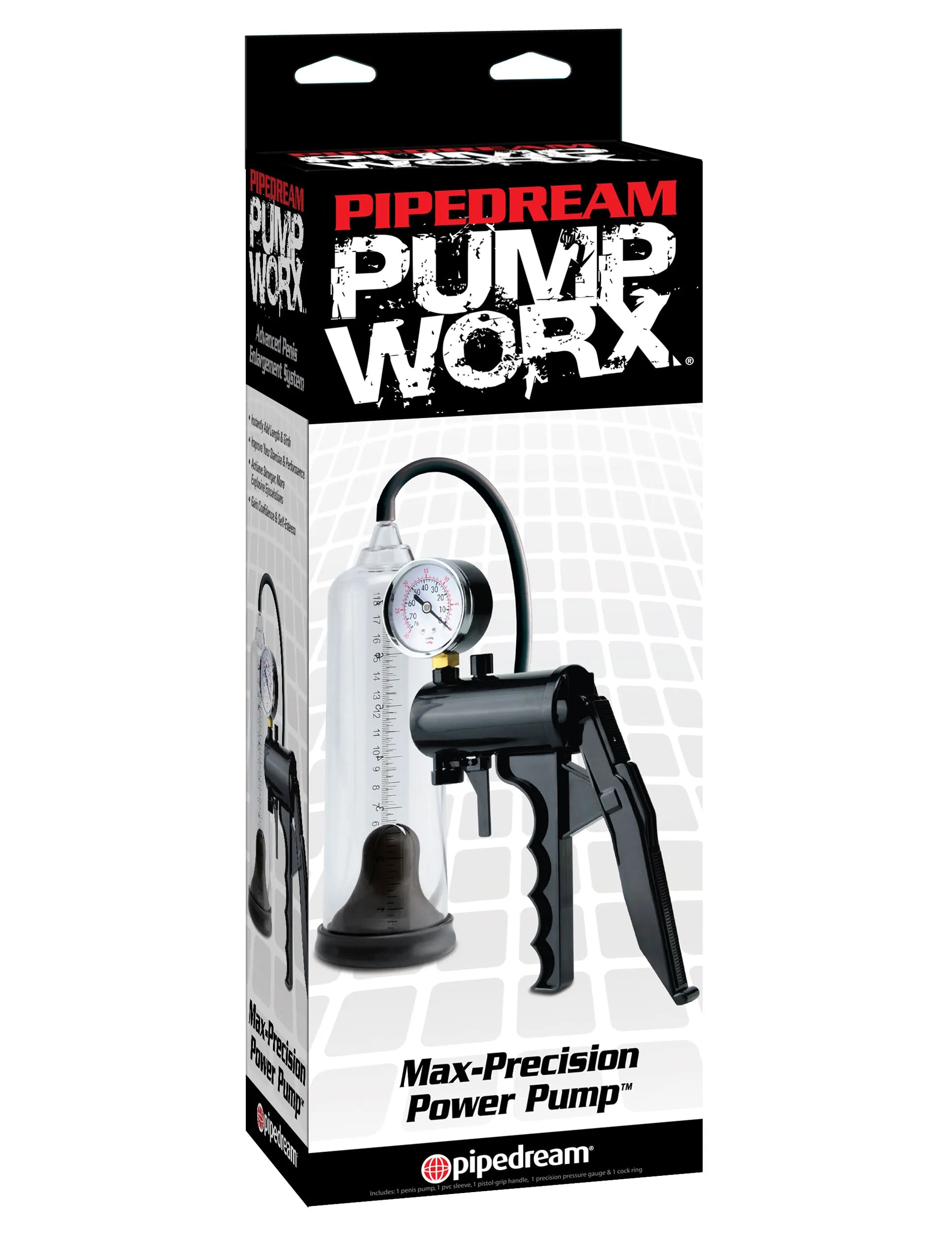 Pump Worx Max-Precision Power Pump – Heavy-Grade Acrylic 18cm Handheld Penis Pump > Pumps > Penis Pumps