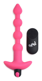 Vibrating Silicone 7.5" Anal Beads with Remote Control in Pink Pink > Anal Range > Anal Beads