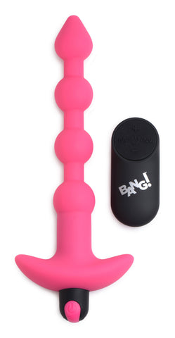 Vibrating Silicone Anal Beads with Remote Control in Pink Pink > Anal Range > Anal Beads