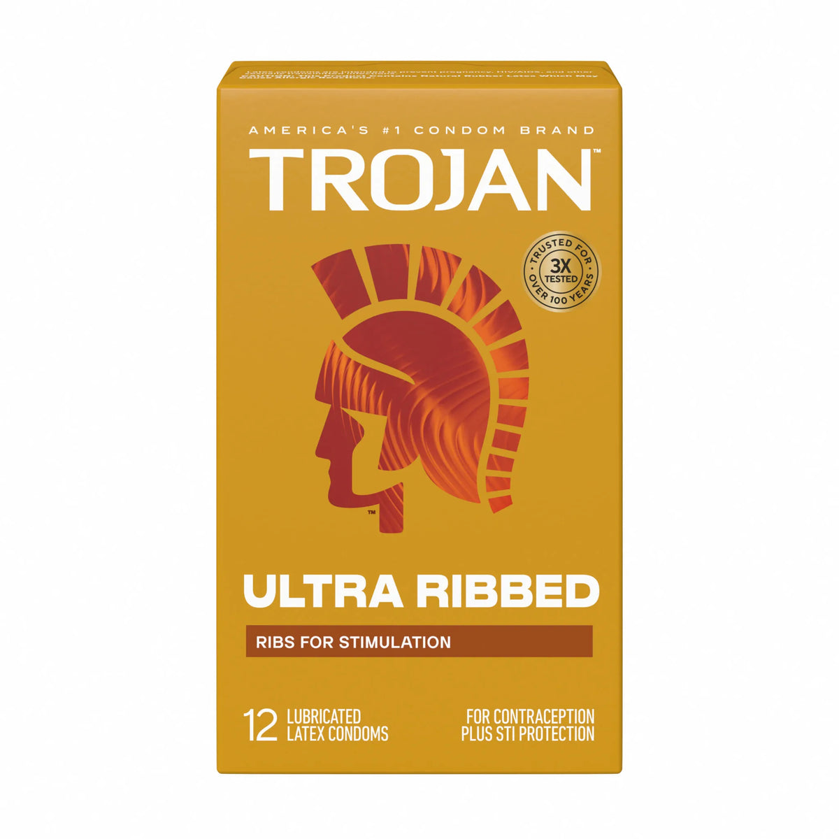 Trojan Ultra Ribbed Condoms – Deep Raised Ribs 12 Pack Condoms > Essentials > Condoms