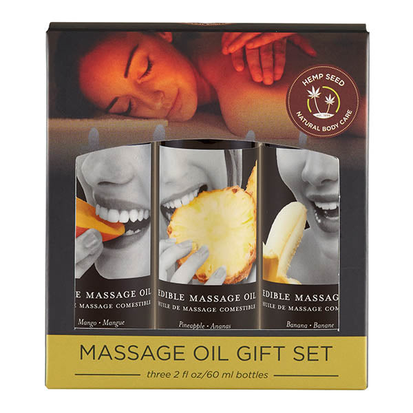 Edible Tropical Massage Oil Trio 3 x 59ml - Mango Pineapple Banana > Essentials > Massage Oil
