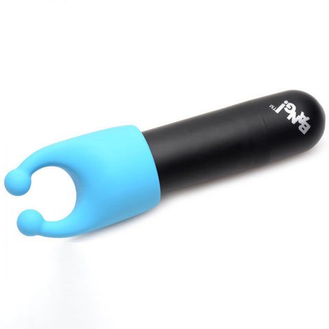 Bang! Rechargeable Bullet Vibrator with 4 Glow-in-the-Dark Attachments – Pink, Green, Blue, and Purple, Waterproof Silicone, 7 Vibration Patterns BULLETS