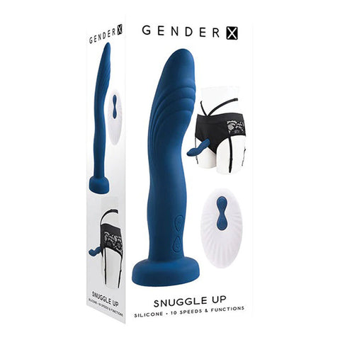 Snuggle Up Blue Dual Motor Silicone Strap-On Vibrator Blue Vibrators