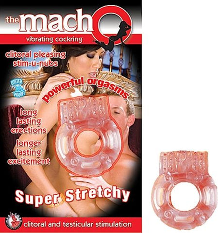 Macho Stretchy Vibrating Cock Ring with Clitoral Stimulator > Cock Ring > Vibrating