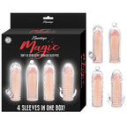 Magic Soft Stretchy Tickler Sleeves Kit Clear Penis Sleeves Set > Sex Toys For Men > Penis Sleeves