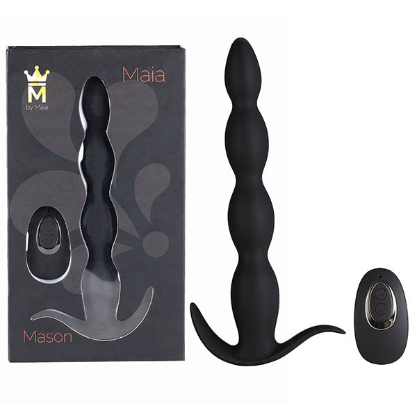 Maia Mason (Black) – 9.3 Inch Rechargeable Wireless Remote Anal Beads Vibrator > Anal Range > Anal Beads