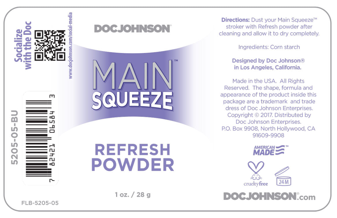 Main Squeeze Refresh Powder 1 Ounce Talc Free Personal Care Product Toy Cleaners