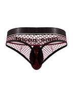Male Power Burgundy Cock Pit Net Mesh Cock Ring Thong S/M > Clothes > Mens Thongs