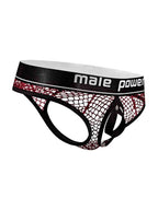 Male Power Burgundy Cock Pit Net Mesh Cock Ring Thong S/M > Clothes > Mens Thongs