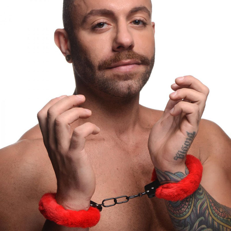 Master Series Cuffed in Fur Fluffy Handcuffs – Adjustable Metal Core Bondage Restraints > Bondage Gear > Handcuffs