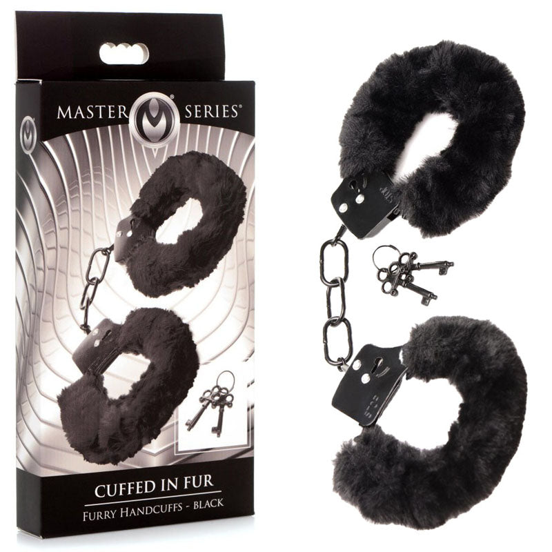 Master Series Cuffed in Fur (Black) – Luxury Fluffy Handcuffs > Bondage Gear > Handcuffs Main image