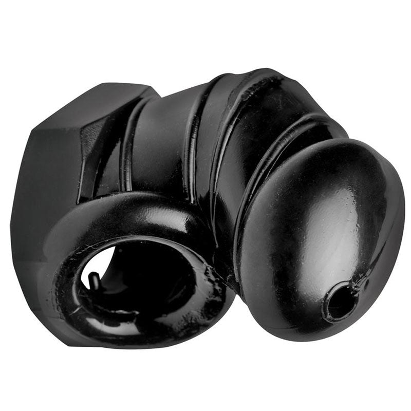 Master Series Detained Restrictive Chastity Cage (Black) – Rubber Chastity Device with Nubs > Bondage Gear > Male Chastity Main image