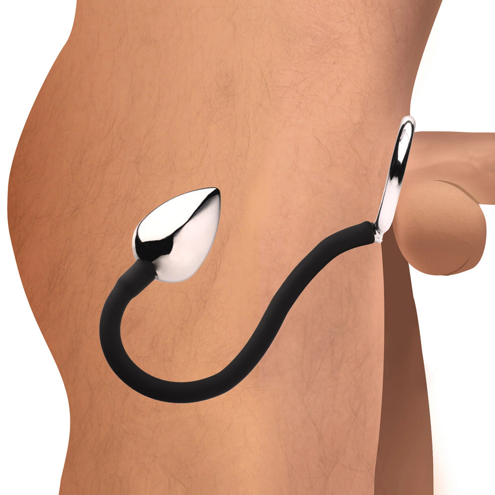 Master Series Tug Plug Aluminum Cock and Ball Ring – Aluminum Cock and Ball Ring Secondary image