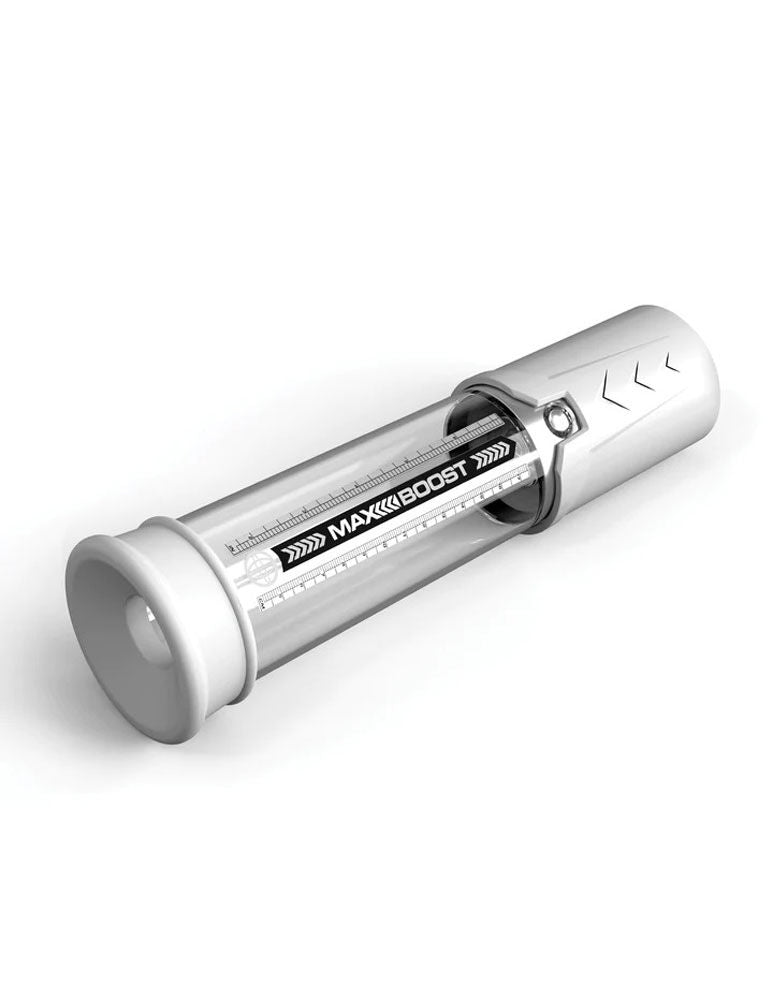 Max Boost Penis Pump White Clear for Stronger Erections Strokers - Manual