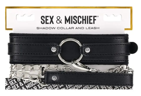 Shadow Collar and Leash – Faux Leather Collar and Leash Set Black > Bondage Gear > Collars & Leashes