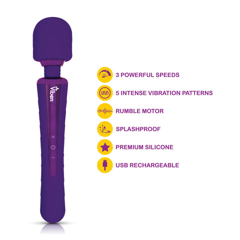 Viben Obsession Rechargeable Wand Massager Violet Electric Massager
