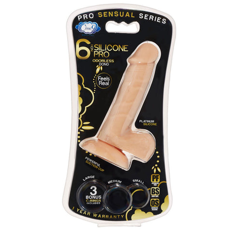 Cloud 9 Premium Silicone 8 Inch Dong with Three Cock Rings Dongs Realistic