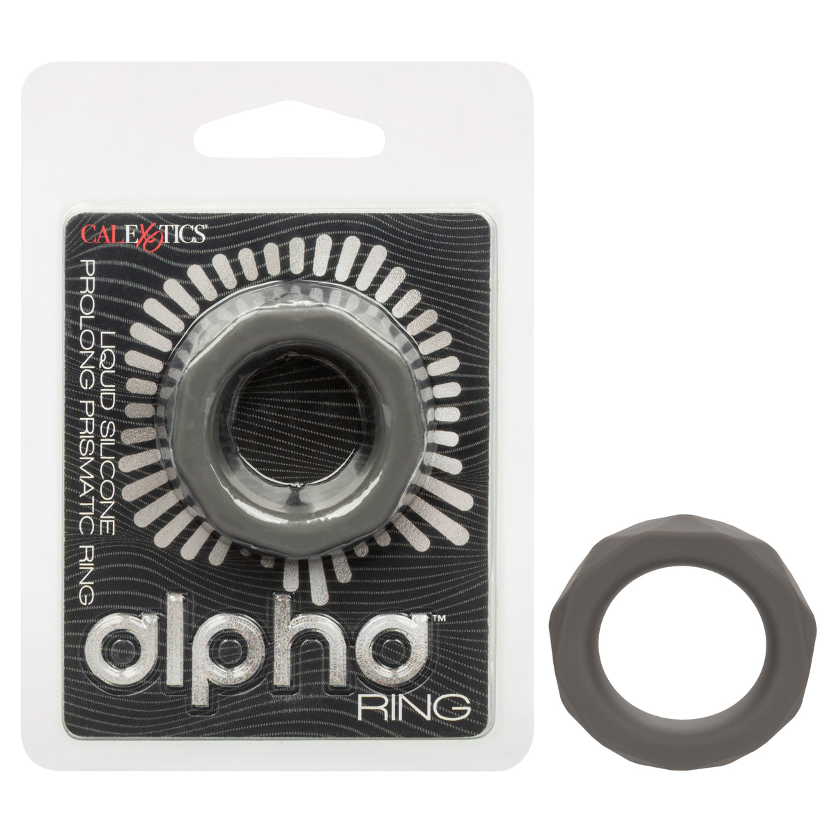 Alpha Liquid Silicone Prolong Prismatic Ring Gray 1 Inch Diameter Stretchy Durable Silicone > Cock Ring > Single
