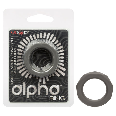 Alpha Liquid Silicone Prolong Prismatic Ring Gray 1 Inch Diameter Stretchy Durable Silicone COCK RINGS