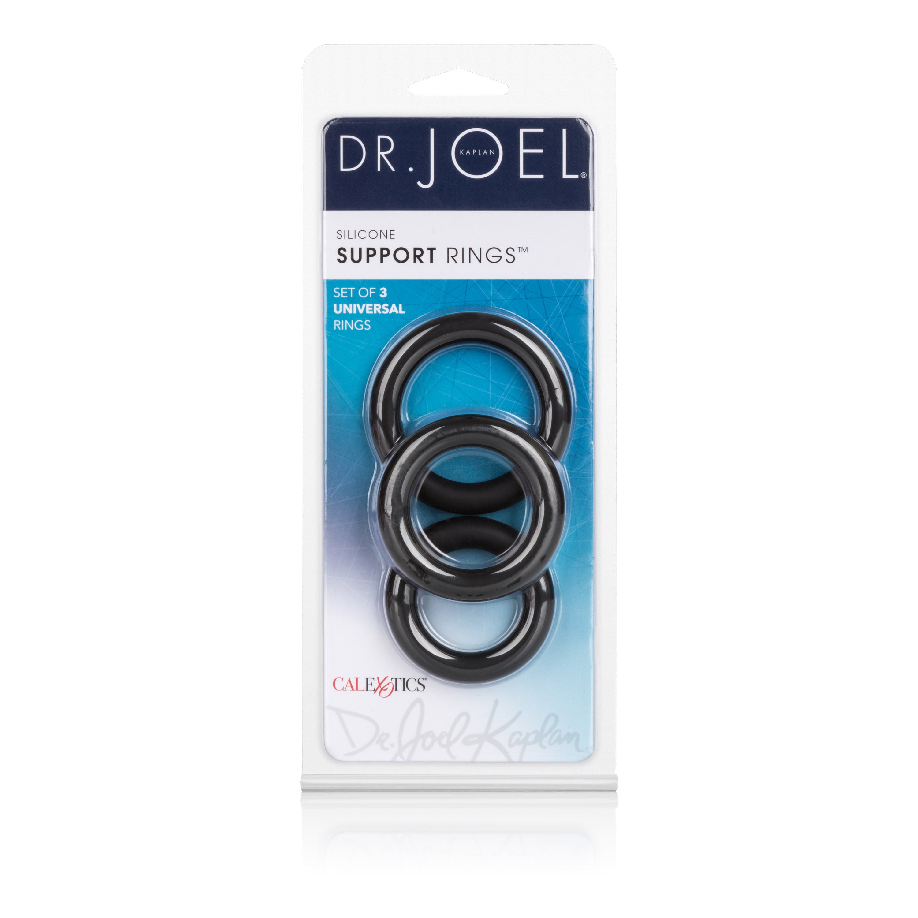 Dr Joel Kaplan Silicone Support Rings Set in Black for Men COCK RING Set