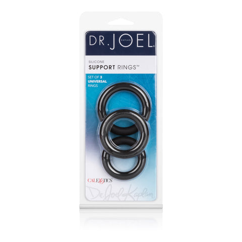 Dr Joel Kaplan Silicone Support Rings Set in Black for Men COCK RING Set