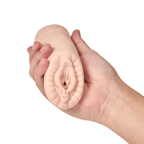 Sexy Snatch Natural Masturbator Sleeve with Pleasure Pearls Beige Strokers - Manual