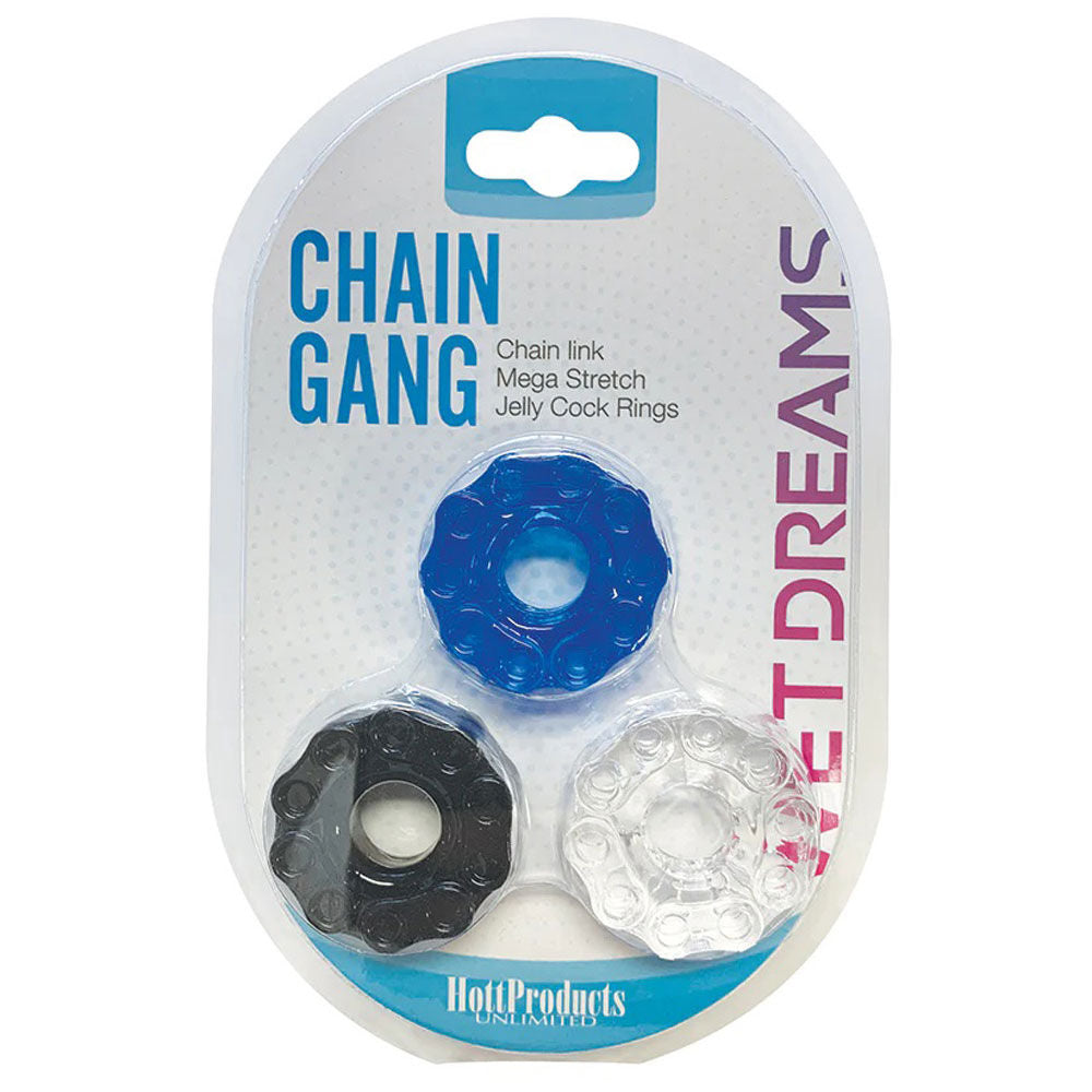 Mega Stretch Chain Link Silicone Cock Rings 3 Pack Set COCK RING Set