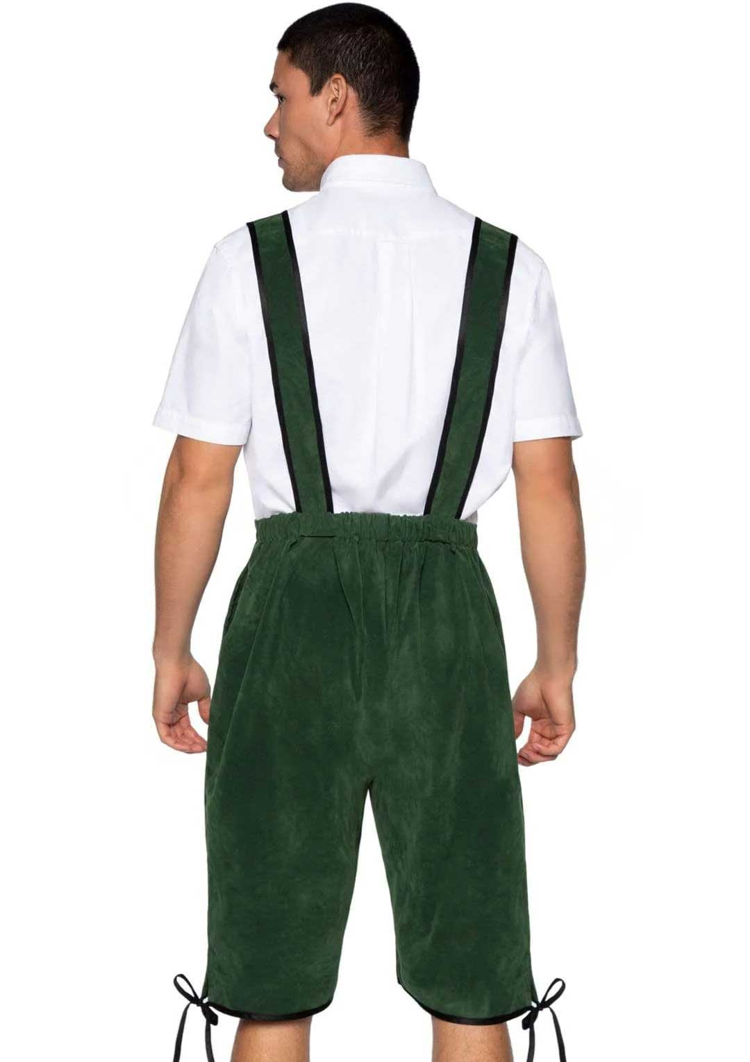 Mens Beerfest Lederhosen Oktoberfest Costume Green X-Large Green Mens Costumes