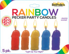 Rainbow Pecker Party Candles Set of 5 Fun Adult Birthday Candles > Candles > Novelty