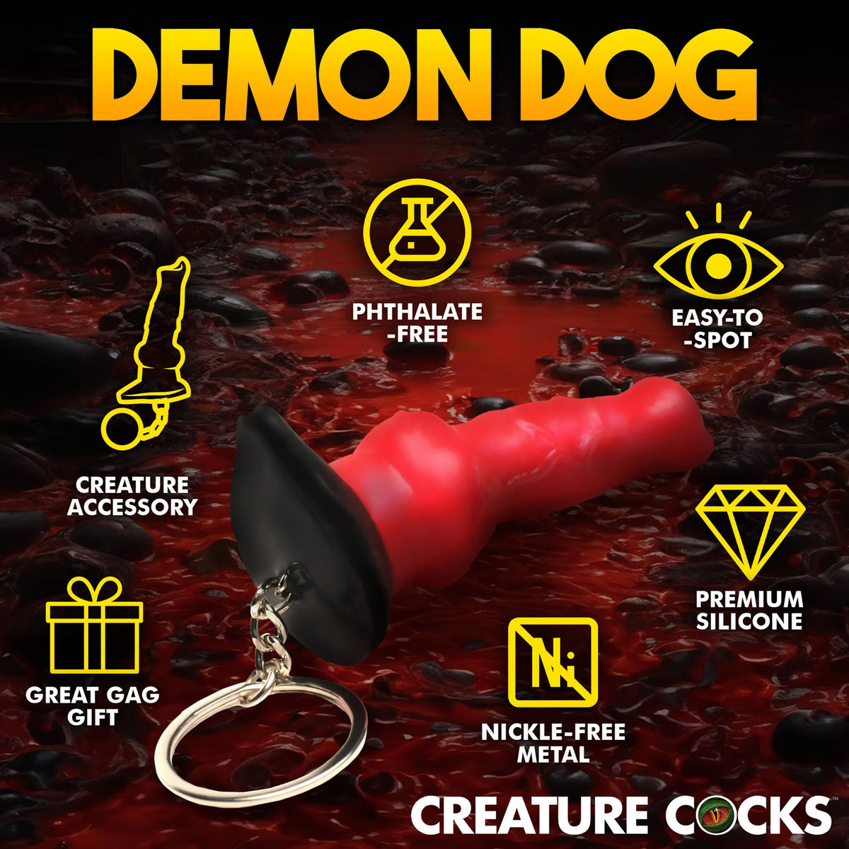 Creature Cocks Hell-Hound Keychain Novelty Fantasy Dildo Keyring > Novelties > Gag Gifts