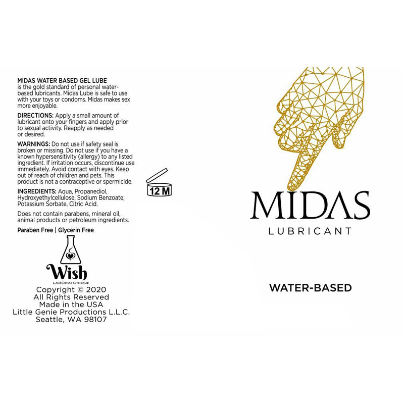 Midas Water Based Gel Lubricant 59ml Tube > Lube > Water Based