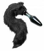 Midnight Fox Glass Anal Plug with Long Black Fur Tail > Anal Range > Tail Butt Plugs
