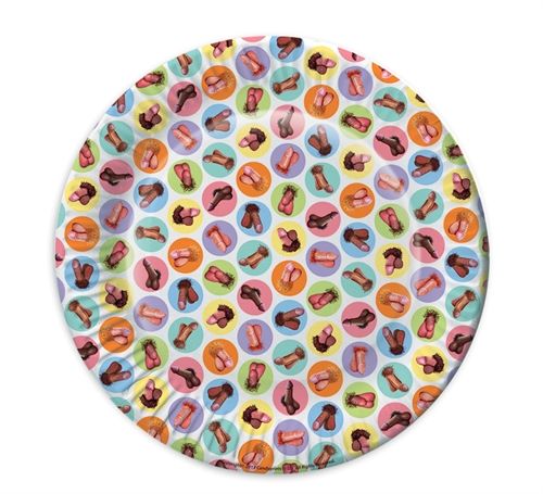 Mini Penis Plates 8 Pack – Colorful Novelty Party Plates Set > Novelties > Bachelor & Bachelorette Items