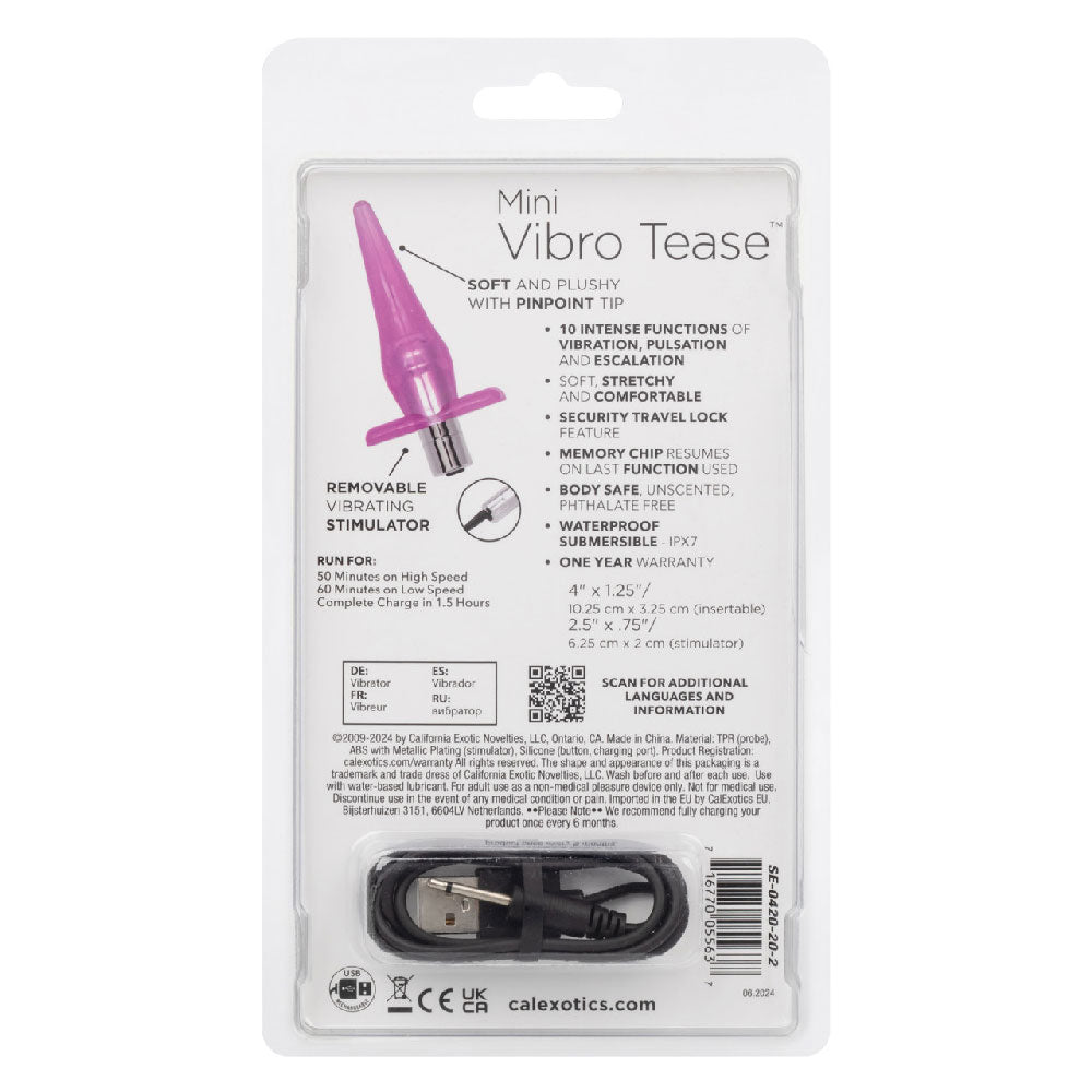 Mini Vibro Tease Slender Probe Pink Adult Intimacy Toy ANAL TOYS