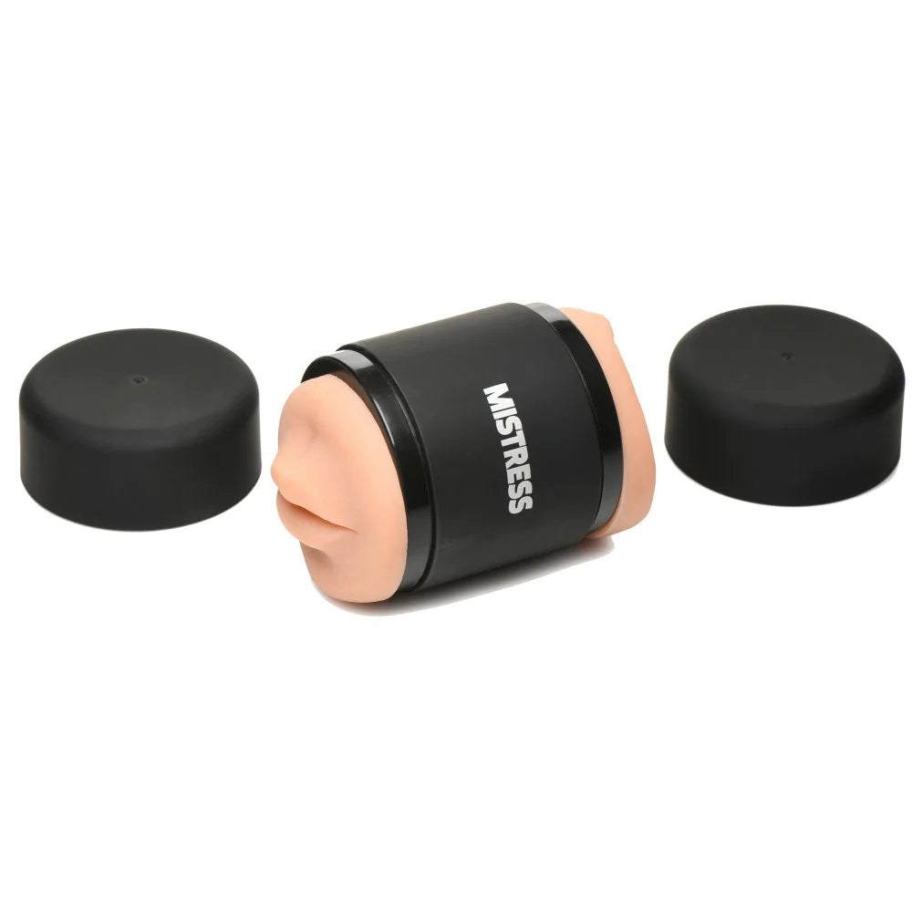 Mistress Double Shot Mini Masturbators Mouth and Pussy Medium Tone Strokers - Manual