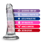 Naturally Yours Glitter Dong Clear 5.5 Inch Dildo > Dildos > Slim Dildos