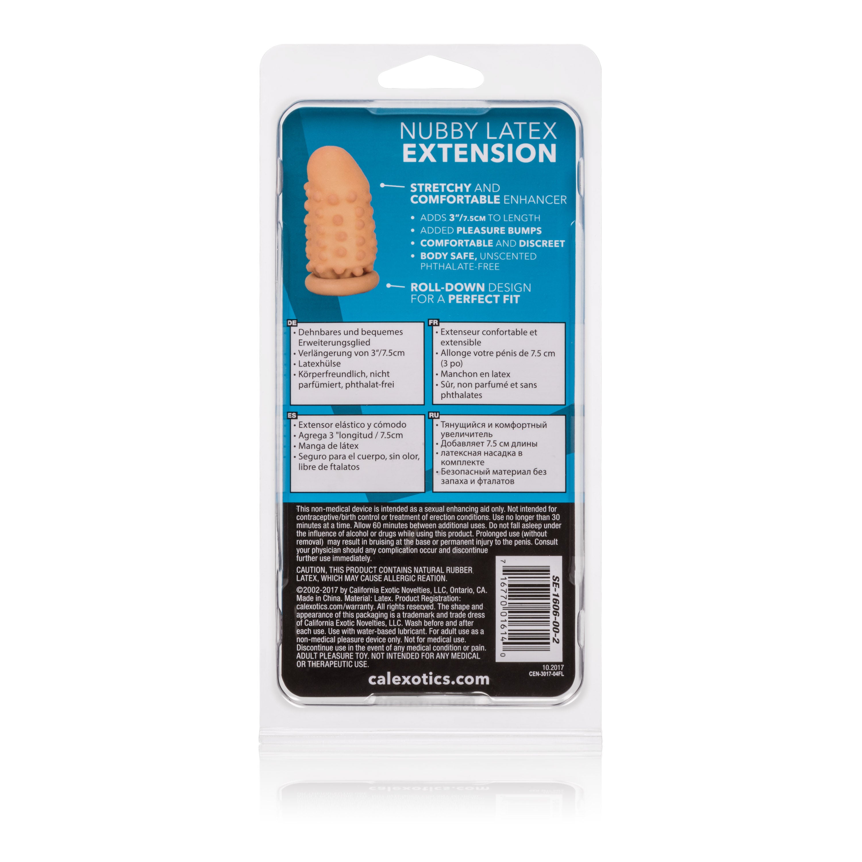 Smooth 3 Inch Ivory Latex Penis Extension with Roll Down Sleeve > Sex Toys For Men > Penis Sleeves