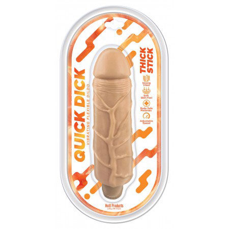 Thick Stick Quick Dick Vibrating Flexible 5 Inch Dildo Beige > Realistic Dildos and Vibes > Penis Vibrators