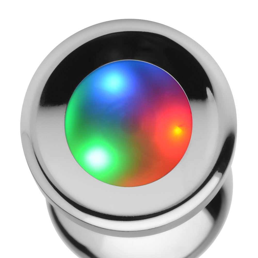 Light Up Large Anal Plug – Weighted 3 LED Light Patterns Anal Plug Multi Medium > Anal Range > Butt Plugs