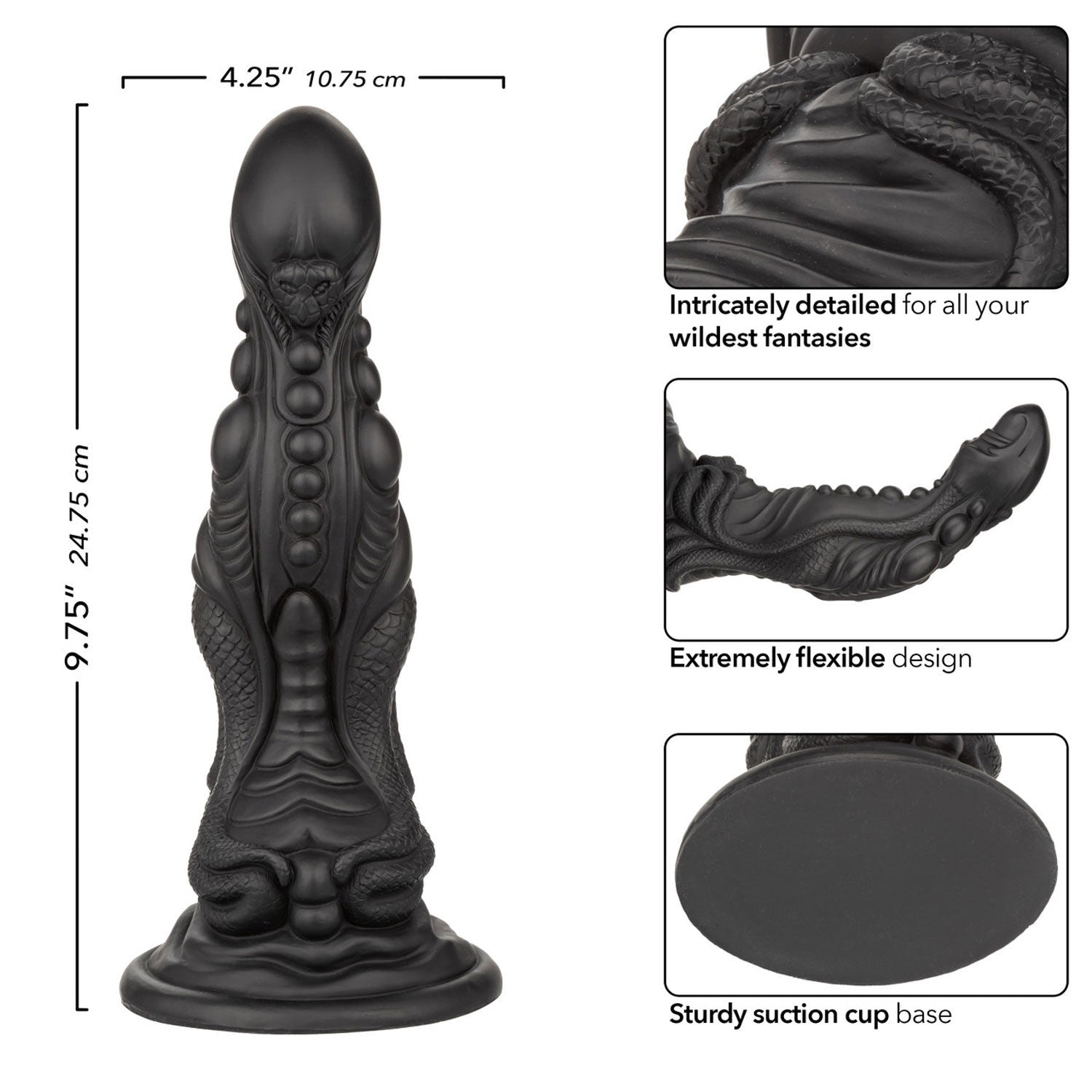 Monster Dong The Colossus 9.75 Inch Black Large Dildo Toy Dongs Big