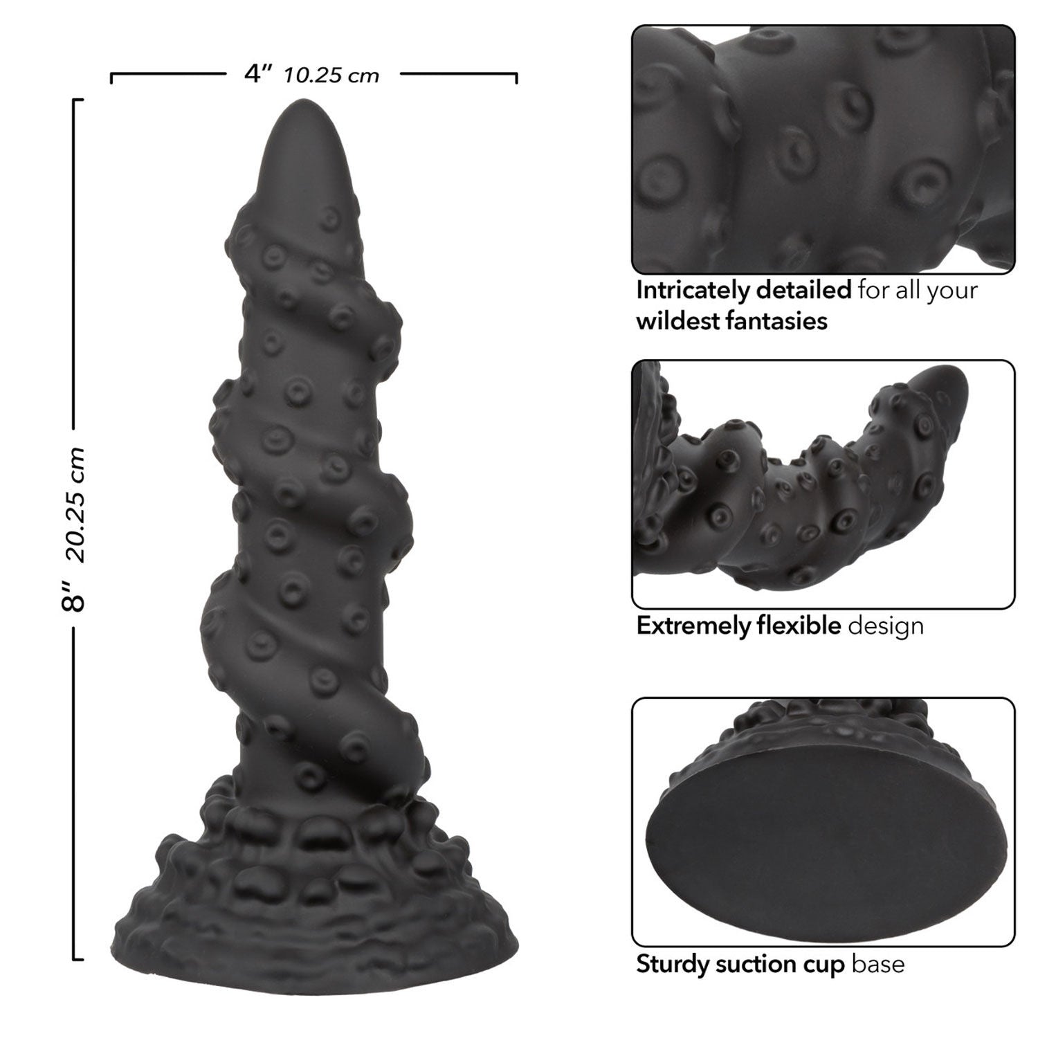 Monster Dong The Kraken 8 Inch Black Bendable Adult Dildo Toy > Dildos > Fantasy