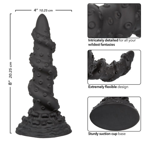 Monster Dong The Kraken 8 Inch Black Bendable Adult Dildo Toy Dongs Big