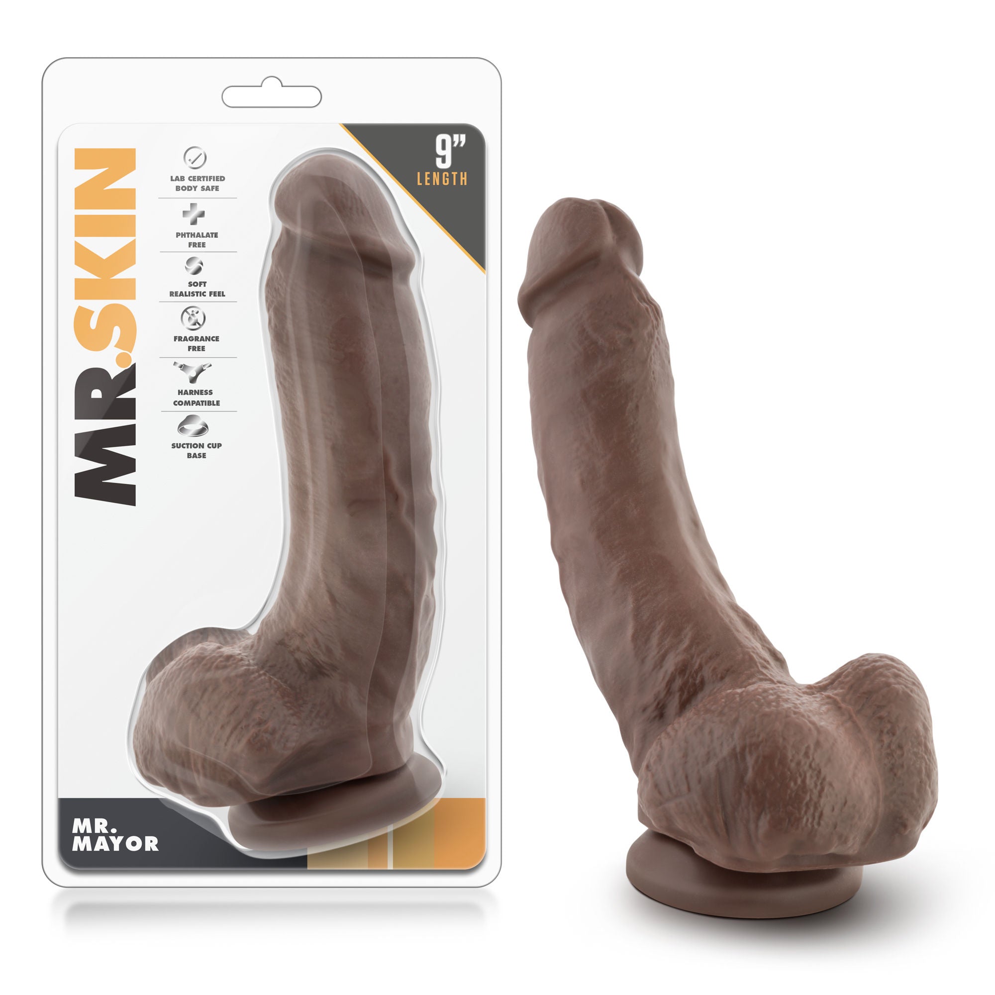 Mr Mayor 9 Inch Realistic Dildo with Suction Cup Chocolate > Dildos > Large Dildos