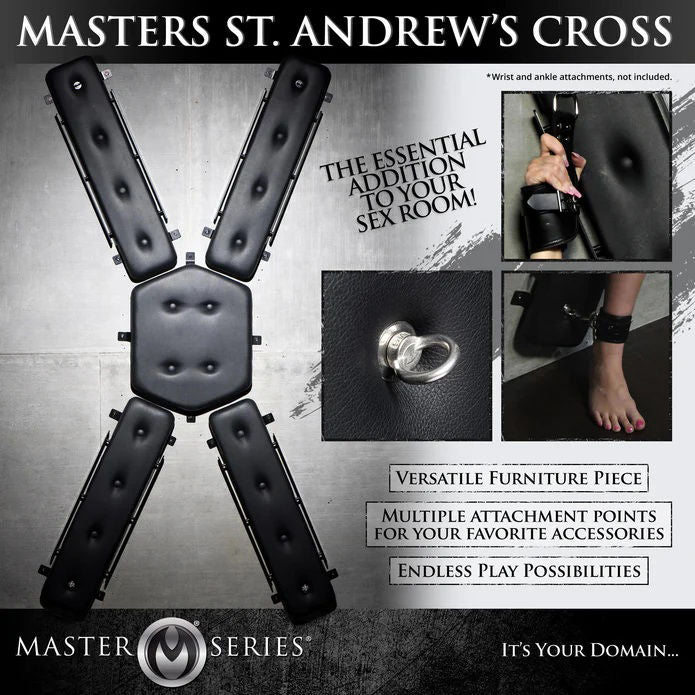 Ms Masters St Andrew’s Cross Wall Mount Bondage Restraint > Sex Toys > Sex Furniture