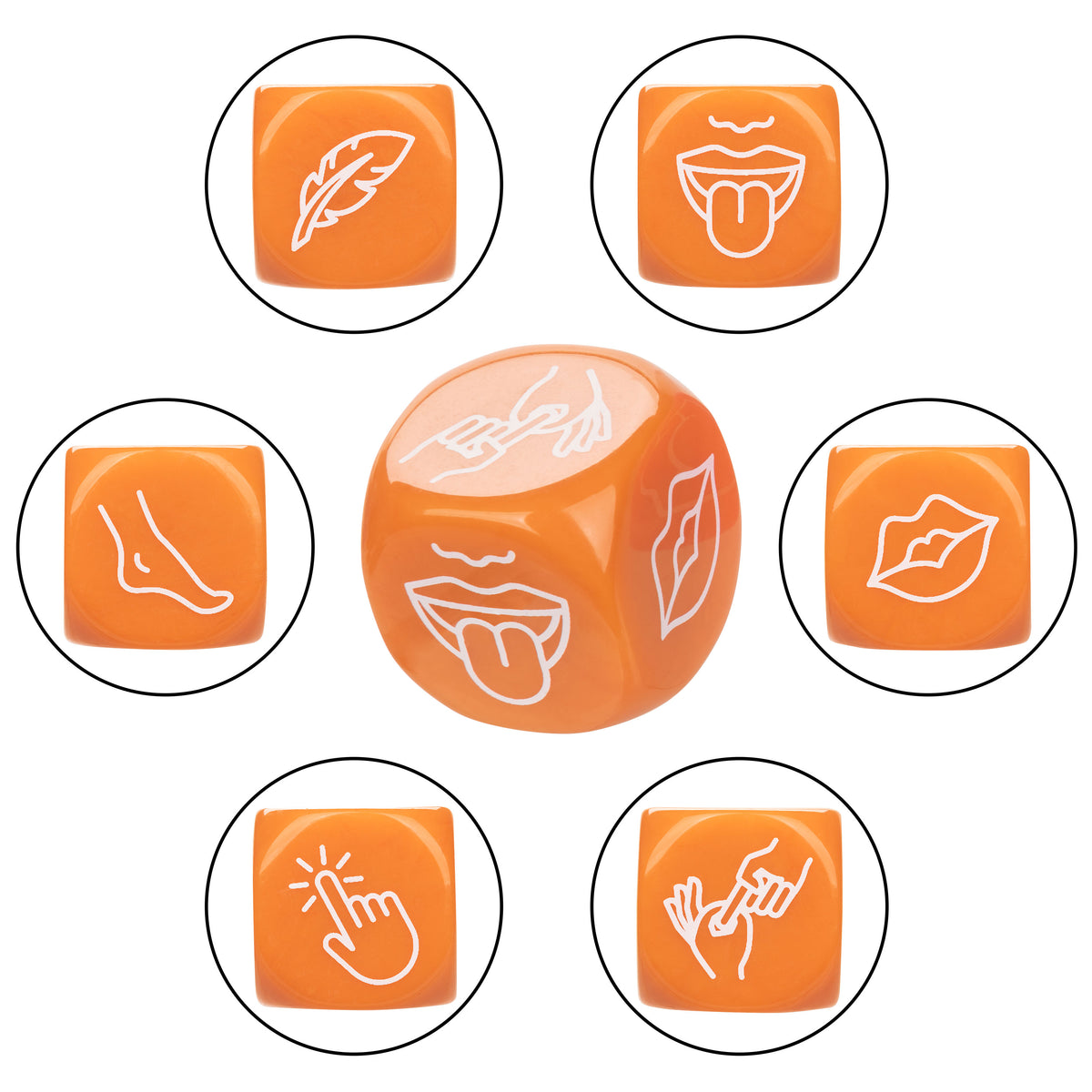 Naughty Bits Roll With It Icon Based Sex Dice Game Set with 3 Colorful Acrylic Dice > Novelties > Games
