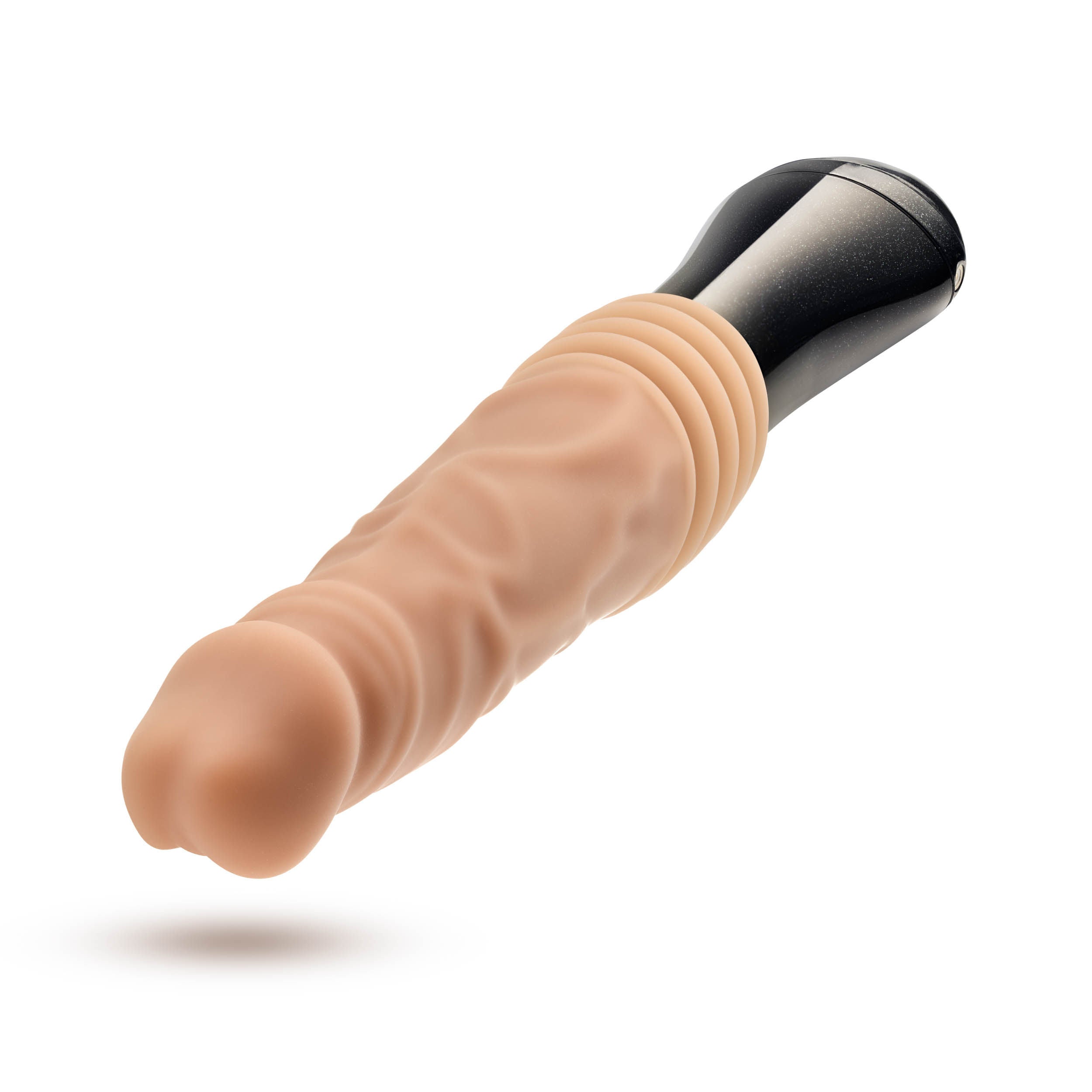 Dr Knight Thrusting Gyrating Silicone Vibrating Dildo Beige DONGS Thrusting